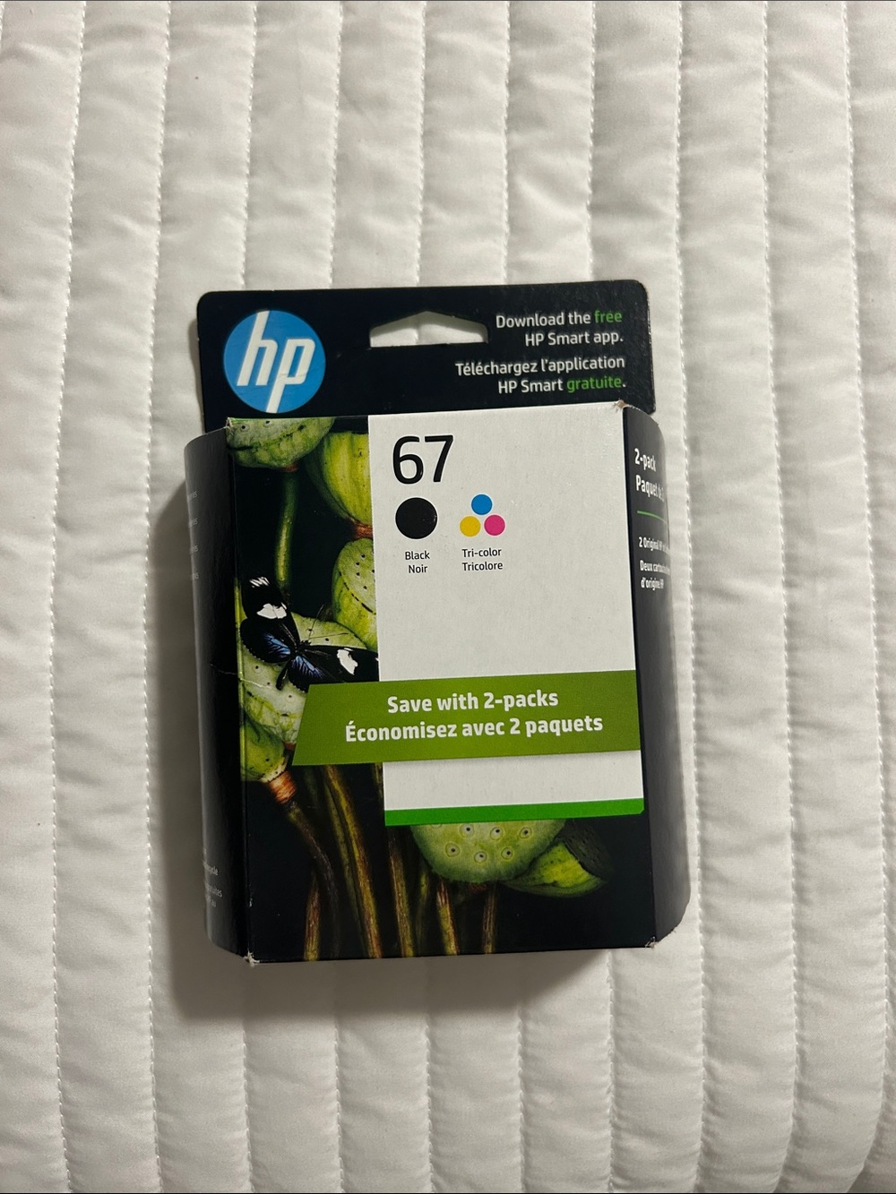 New, Hp 67 Printer Ink, Black and Tri Color, 2-Pack HP Deskjet Ink 67